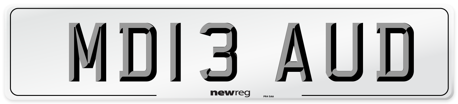 MD13 AUD Number Plate from New Reg